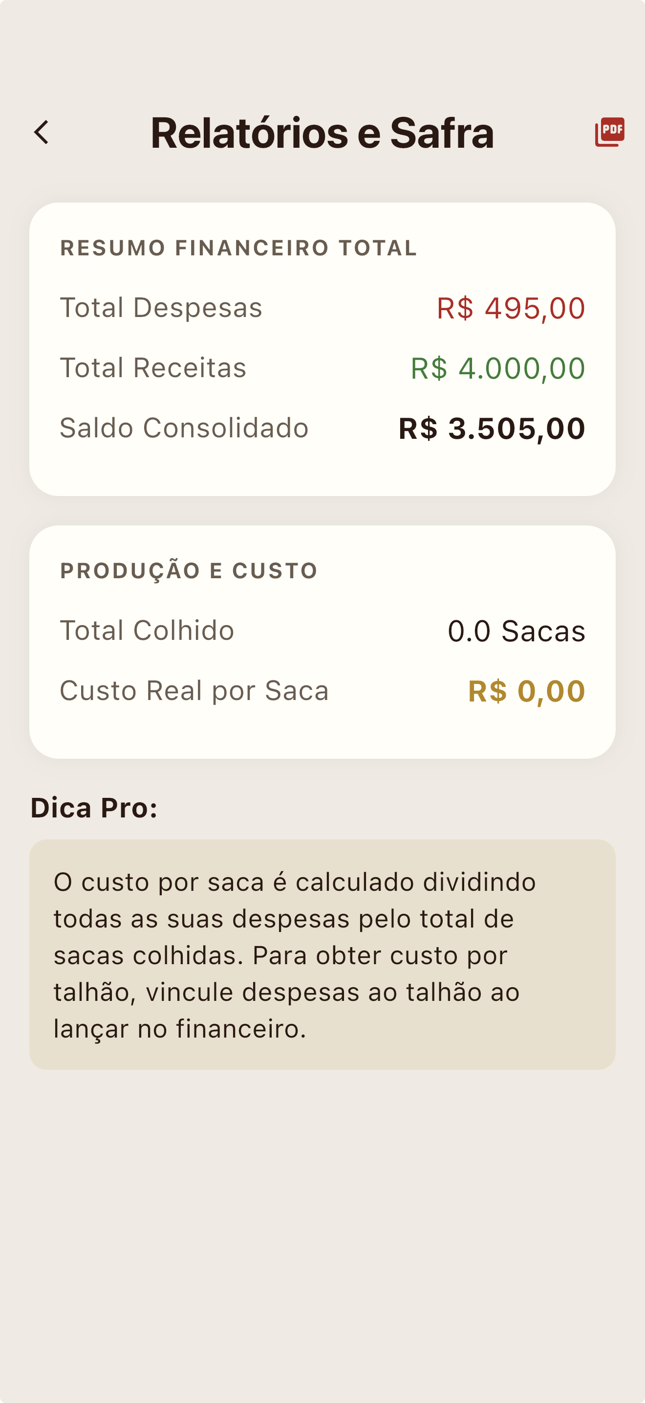 Máquinas e Relatórios